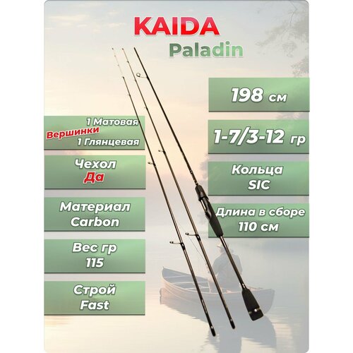 Cпиннинг штекерный Paladin Kaida 1,98 м тест 1-7/3-12 гр