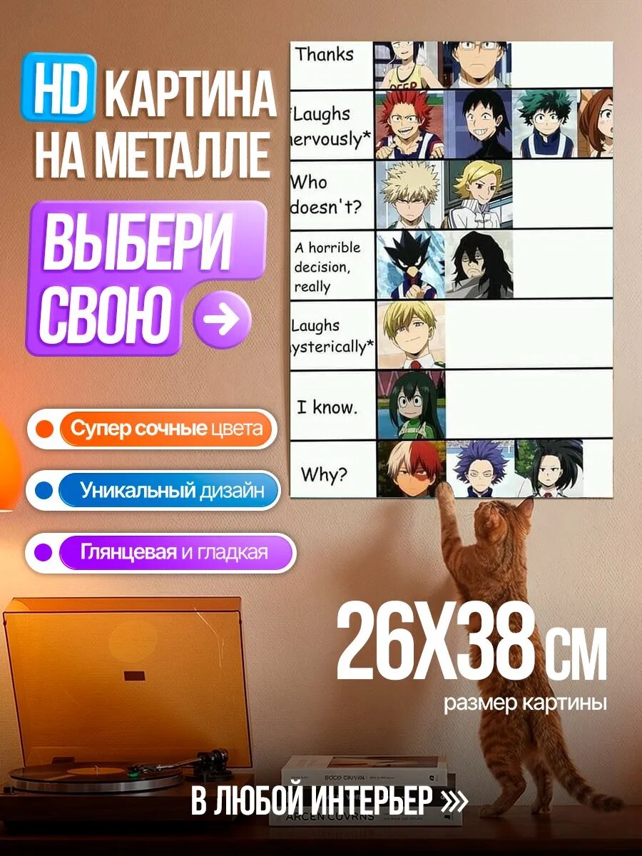 Картина на HD металле Реакции на 'Я люблю тебя'