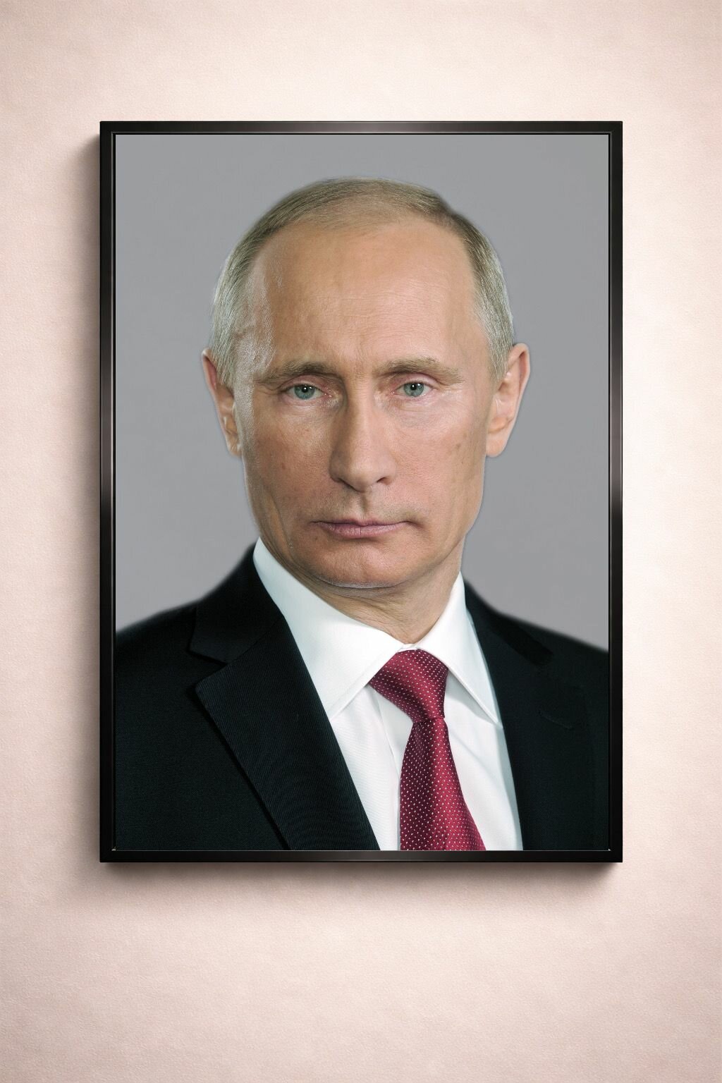 Портрет Путина в Стеклянной Рамке. Для кабинета, офиса и дома. Формат А4 (21х30 см)