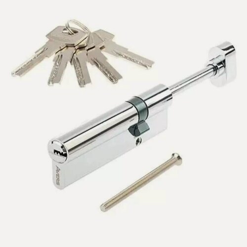 Изображение товара Личинка замка двери Avers ZM-100(30S/70)-S/65-C11-CR 100 мм с заверткой, цвет хром, материал ЦАМ, артикул 33777