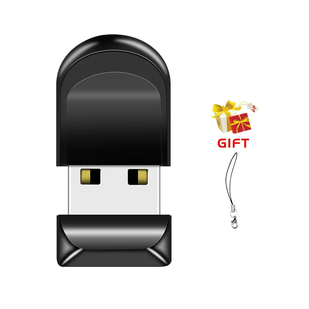 32GB USB флеш-накопитель Small Sprite 2.0 с форматом FAT32, пластиковый чехол - черный