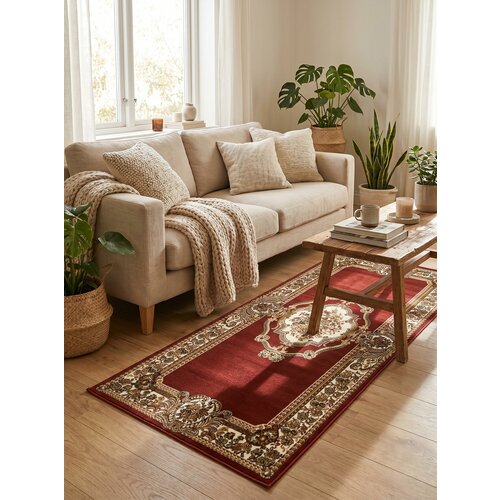 фото Ковер на пол прямоугольный 15418 red-beige 140х190см; ковер комнатный; ковер на пол;