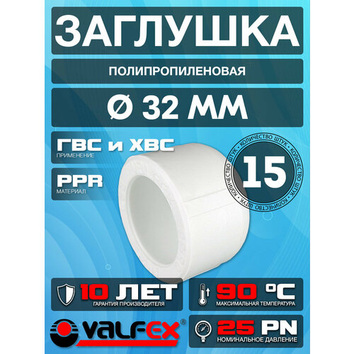 фото Заглушка полипропиленовая 32 (15 шт) valfex