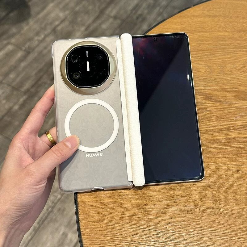 Huawei Mate X3 Одиночный задний чехол для складного телефона, матовая текстура, двойная ось защиты с магнитным кольцом