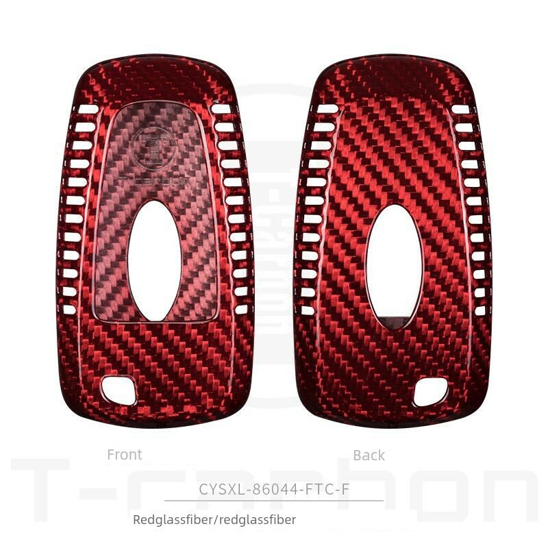 Карбоновая чехол для ключей Ford Mustang, Explorer, Mondeo, Edge и Mach-E, красный с вентиляционным дизайном,