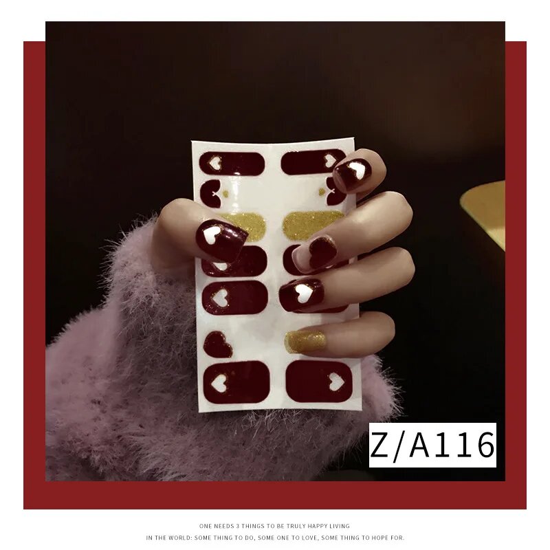 Бронзовые 3D наклейки для ногтей Красный, Z A116 Stickers