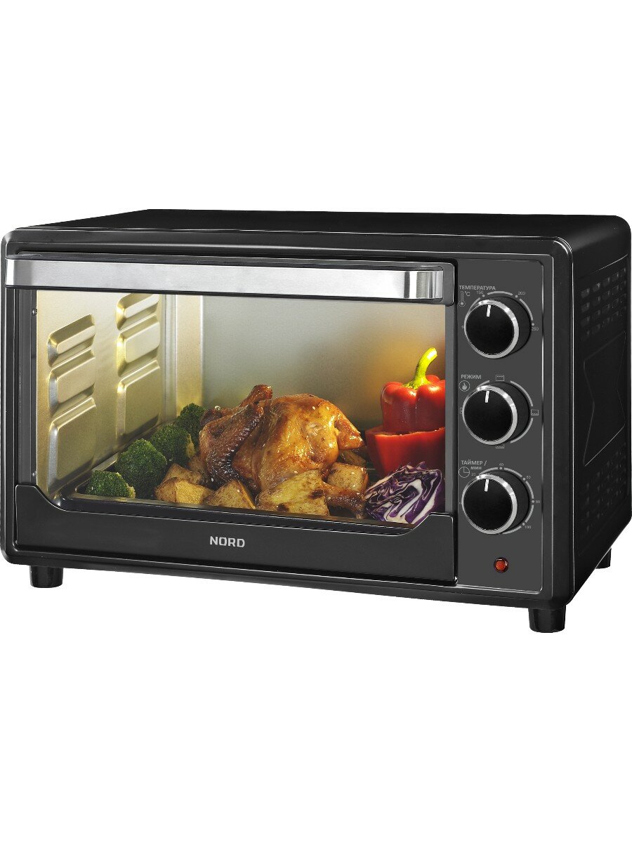 Мини-печь NORD RC 300 B электрическая, духовка электрическая настольная, 3 режима, 30 л, цвет черный