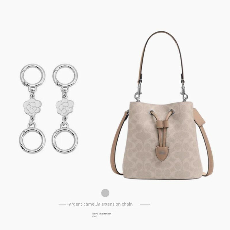 Белая камелия-цепочка для сумки-ведра Coach Rowan21, 9 см, 2 шт.