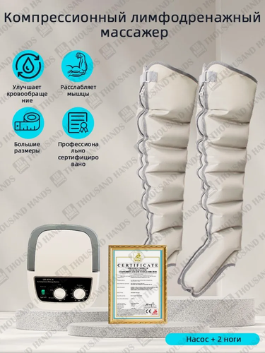 Изображение товара Аппарат для прессотерапии и лимфодренажадля тела( насос + 2 шт. 6-камерная манжета для 2 ноги)