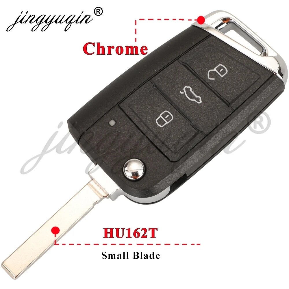 Выдвижной Ключ-пульт Jingyuqin 5GD959752A/B С Чипом MQB49 434 МГц Для VW Golf Tail Chrome Hu162t