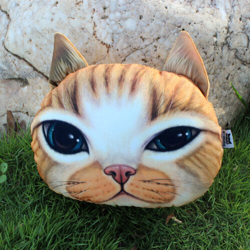 3D мультяшная подушка-головка с желтой собакой, 30x25 см