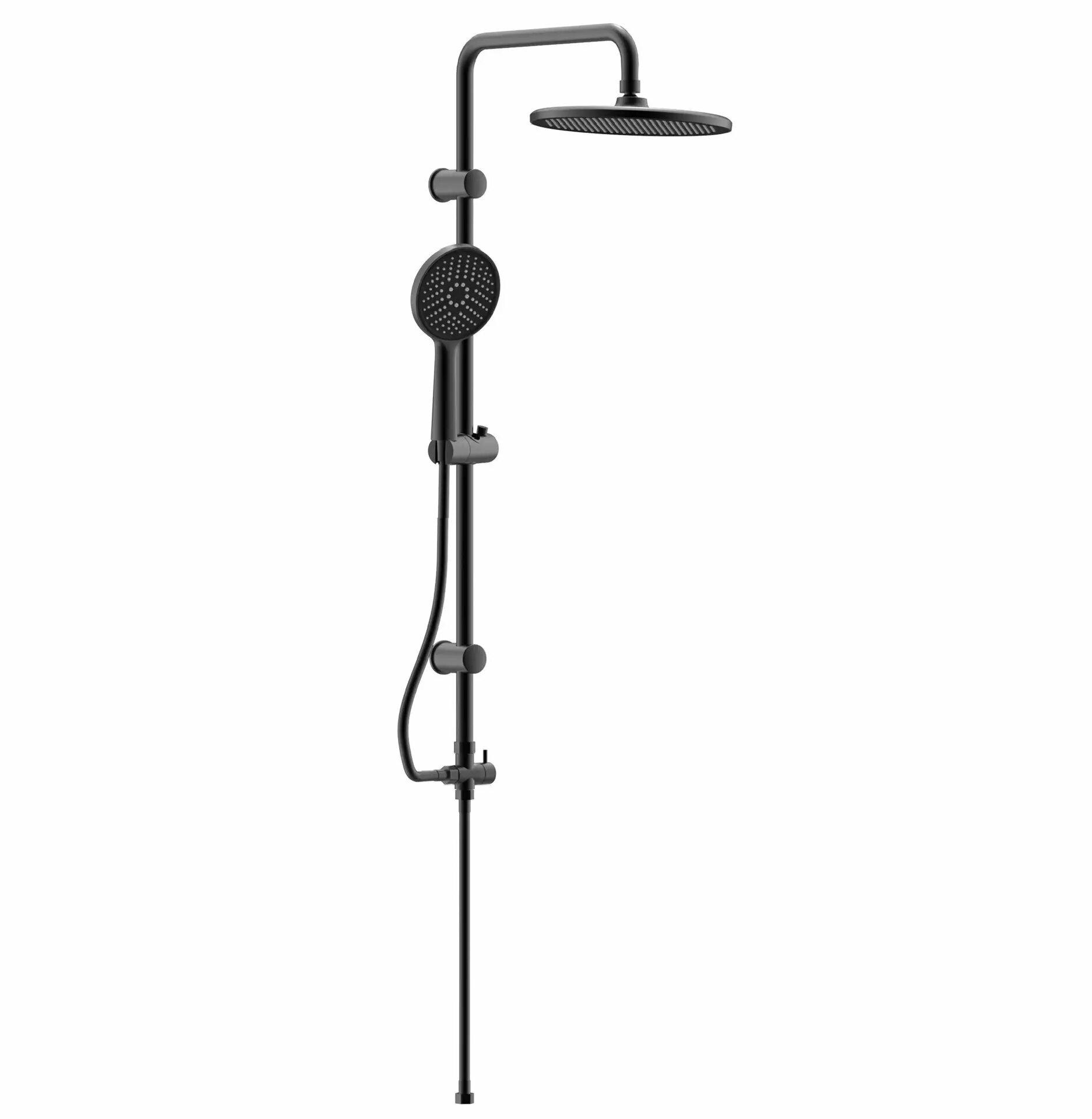 Душевая стойка Тропический душ TER-80BL, нержавеющая сталь, черный