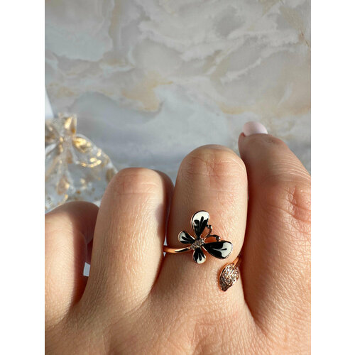 фото Кольцо xuping jewelry, циркон, золотой, черный