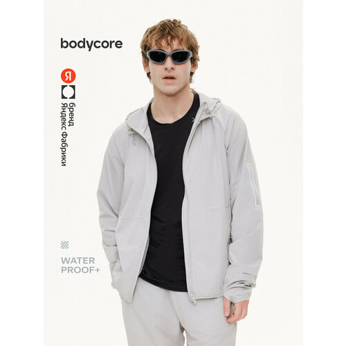 фото Куртка спортивная bodycore из быстросохнущей и водоотталкивающей ткани, размер l, светло-серый