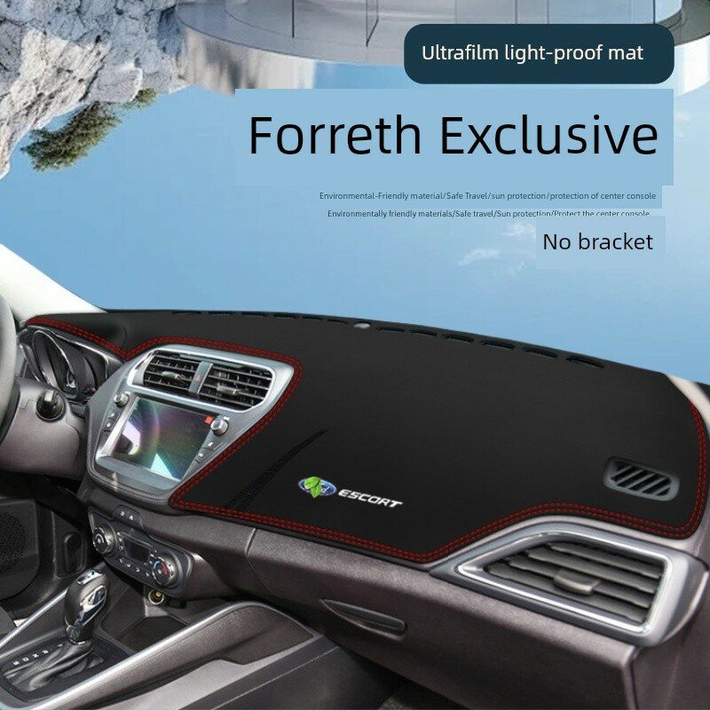 Солнцезащитный чехол для приборной панели Ford Focus без подставки, кожа с красной полосой для салона автомобиля