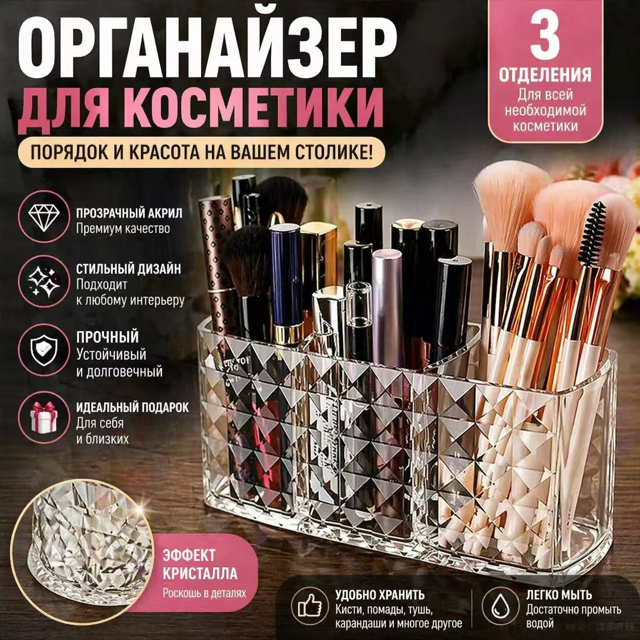 Кофр для вещей, с органайзером, для музыки и аксессуаров, качественный