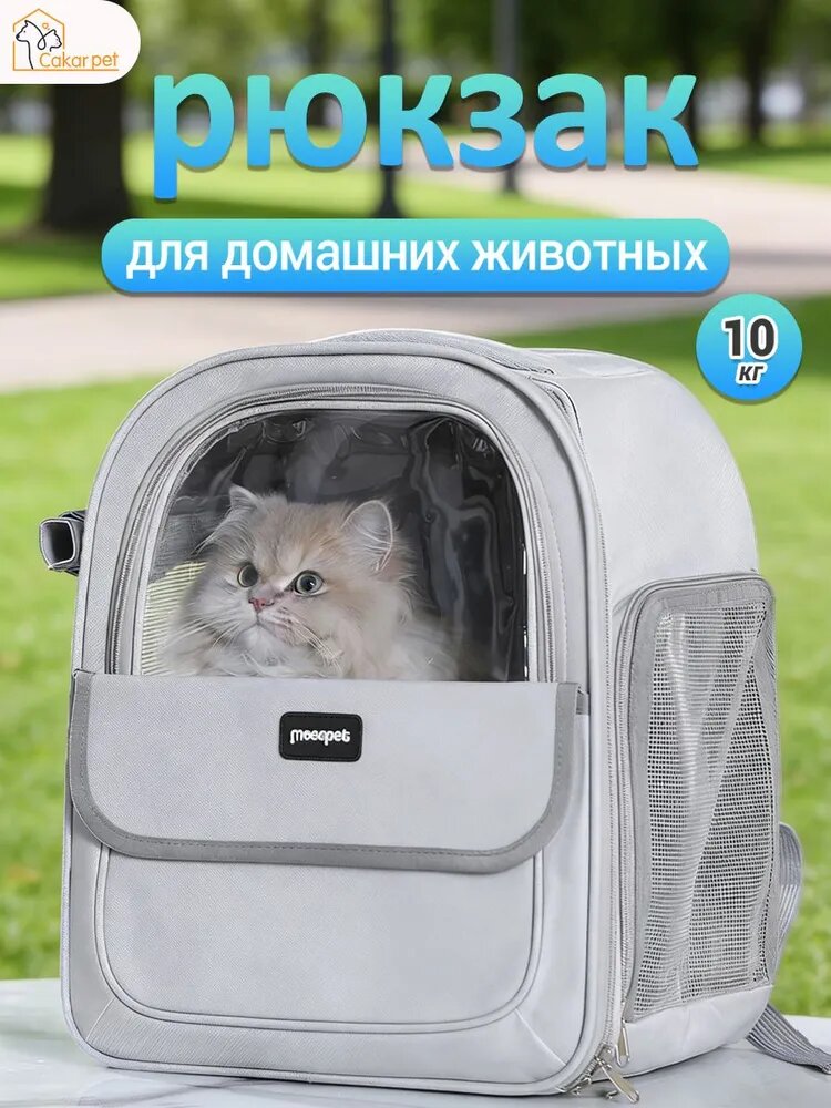 Рюкзак переноска для кошек с иллюминатором, до 10 кг, подходит для кошек и собак