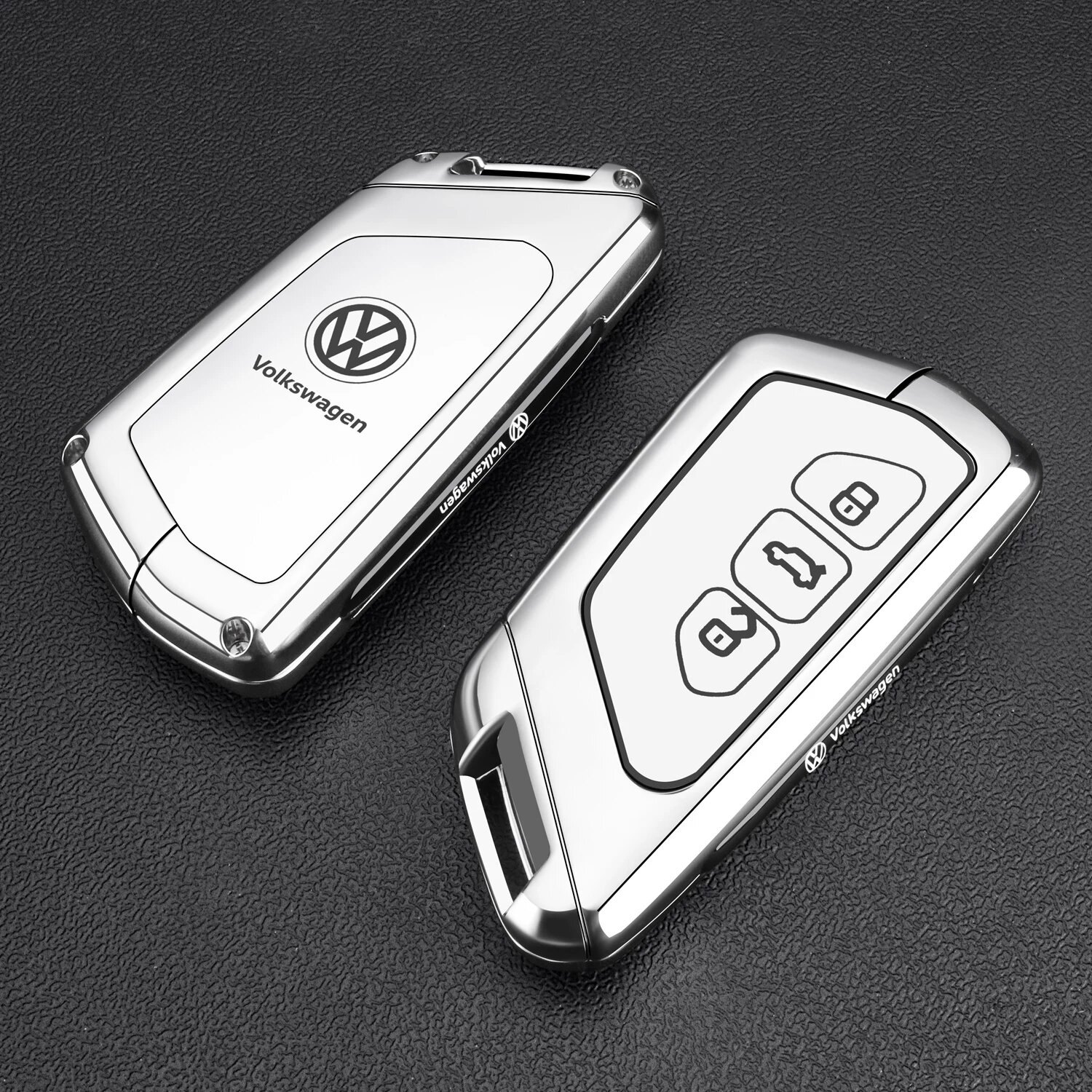 Кейс для брелока Volkswagen Teramont 2017-2020 Одиночный корпус без застежки, ледяной серебро