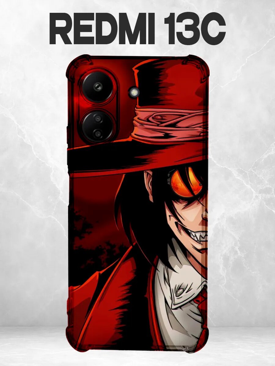 Чехол на Xiaomi Redmi 13C Хеллсинг Алукард шляпа