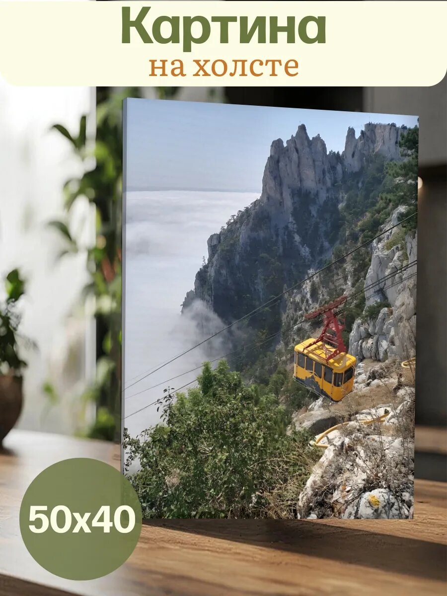 Картина 40х50 Природа Река Горы Эстетика Пейзаж Зелень