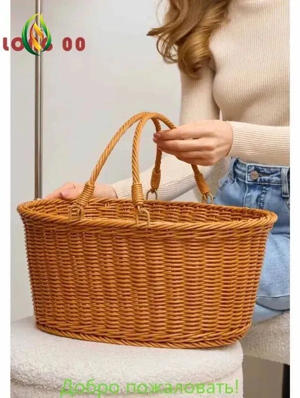 Корзина для хранения длина 41 см, ширина 32 см, высота 18 см.