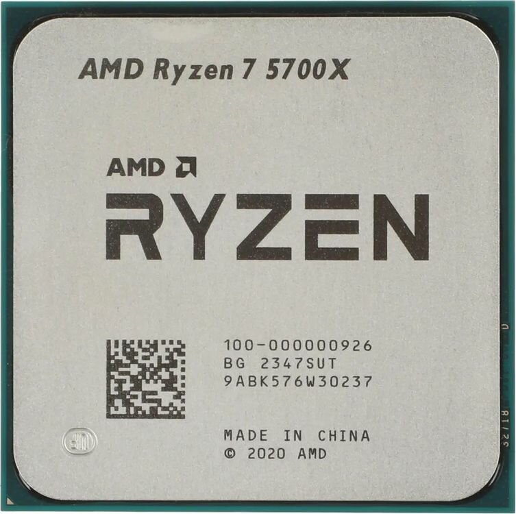 Процессор CPU AMD Ryzen 7 5700X TRAY <100-000000926> (AM4, 3.4GHz up to 4.6GHz/8x512Kb+32Mb, 8C/16T, 7nm, 65W, unlocked)