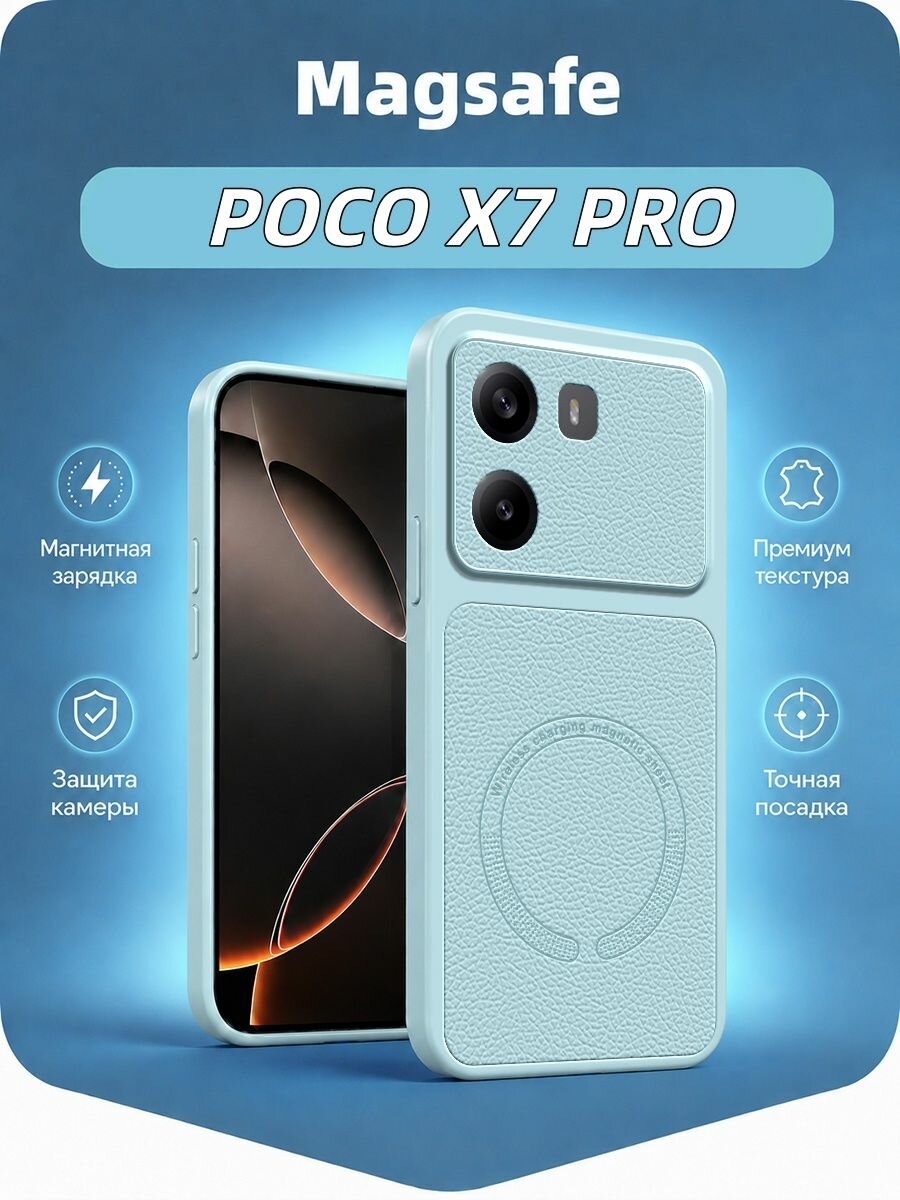 Кожаный чехол для Poco X7 Pro (поко х7 про), искусственной кожи + ТПУ, противоударный, защита камер