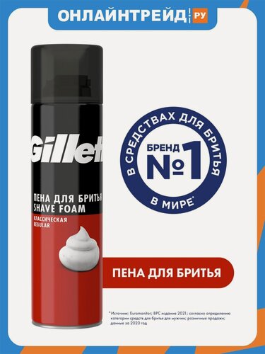 Изображение товара Пена для бритья Gillette Классическая, 200 мл