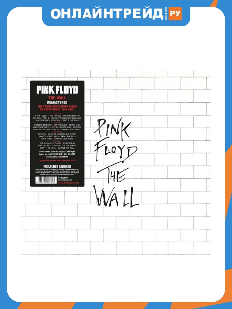 Виниловая пластинка Sony Music Pink Floyd - The Wall (2LP) (Black Vinyl)