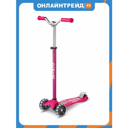 фото Самокат micro maxi deluxe pro led розовый