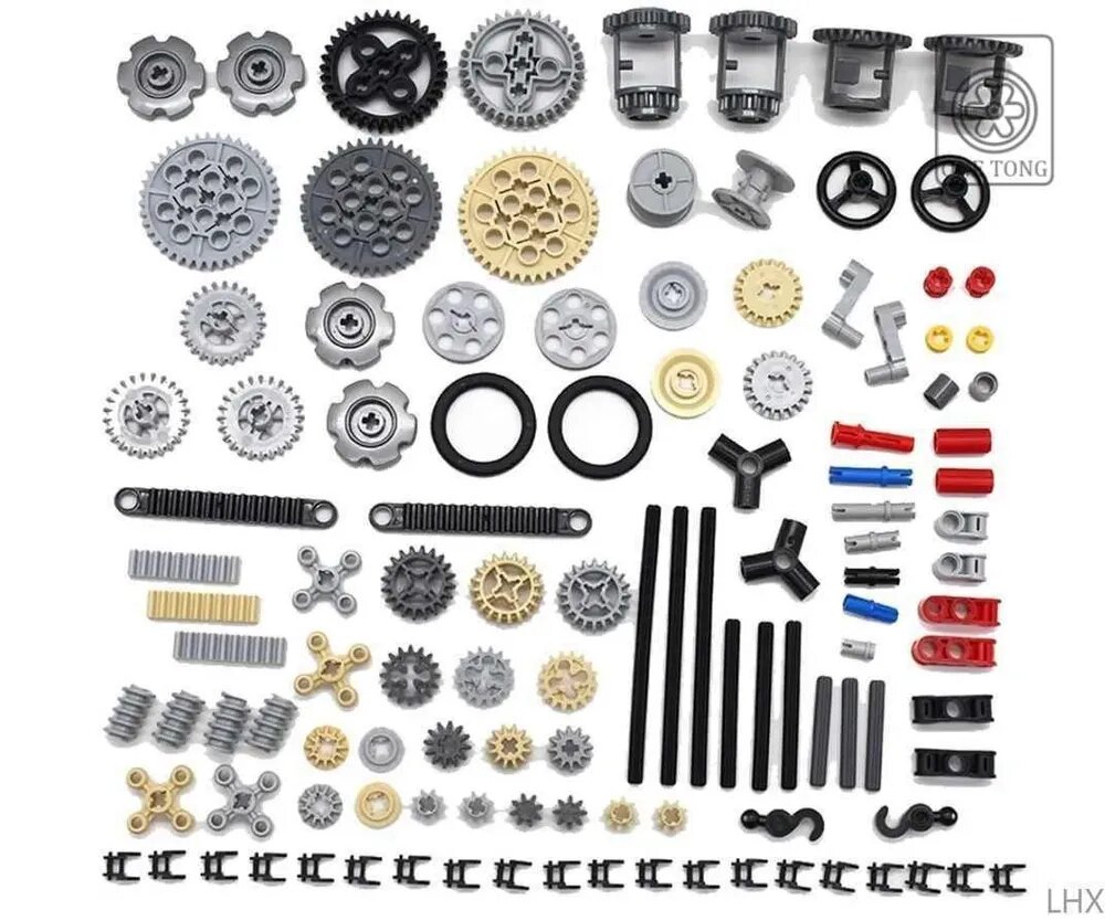 116PCS, набор технических деталей с шестеренками и валами,