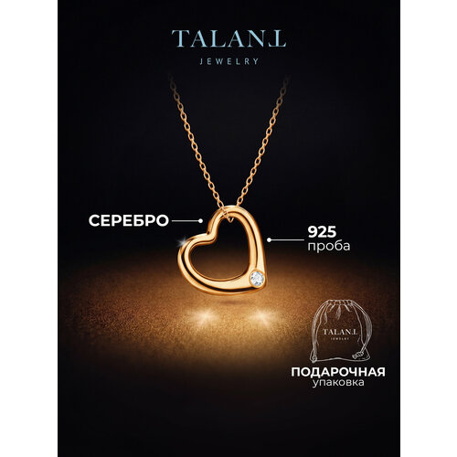 фото Подвеска talant, серебро, 925 проба, золочение, фианит, золотистый