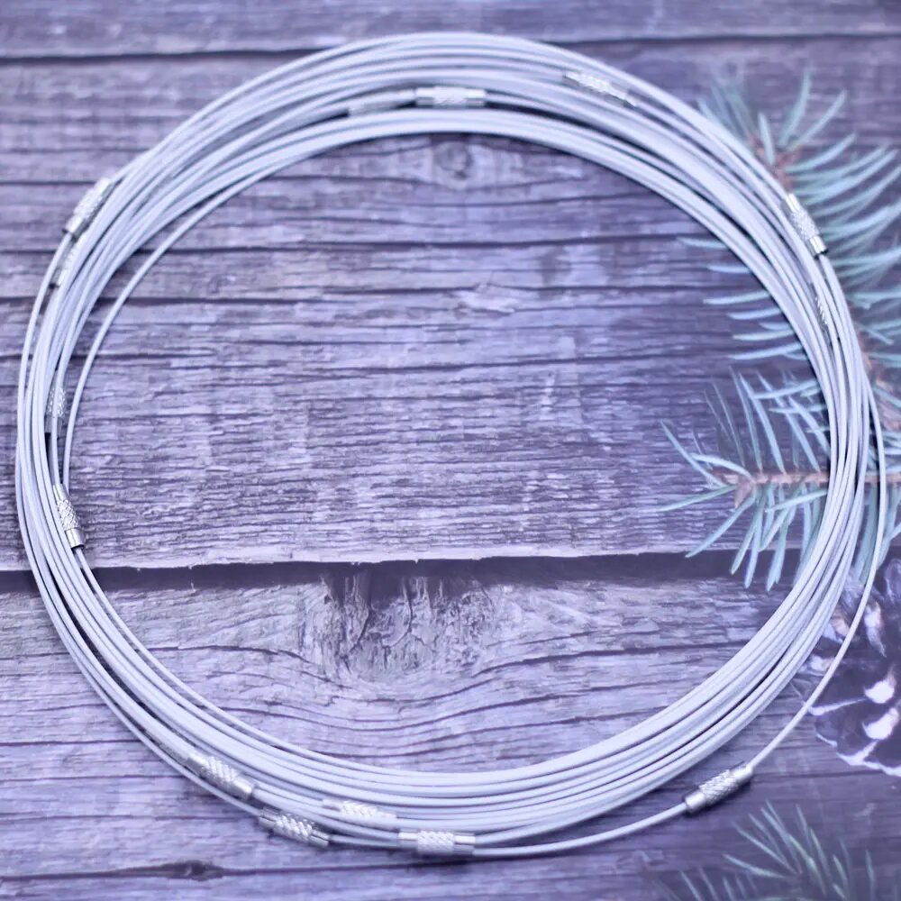 Ожерелья из нержавеющей стали, White, 145 мм, 10 шт.