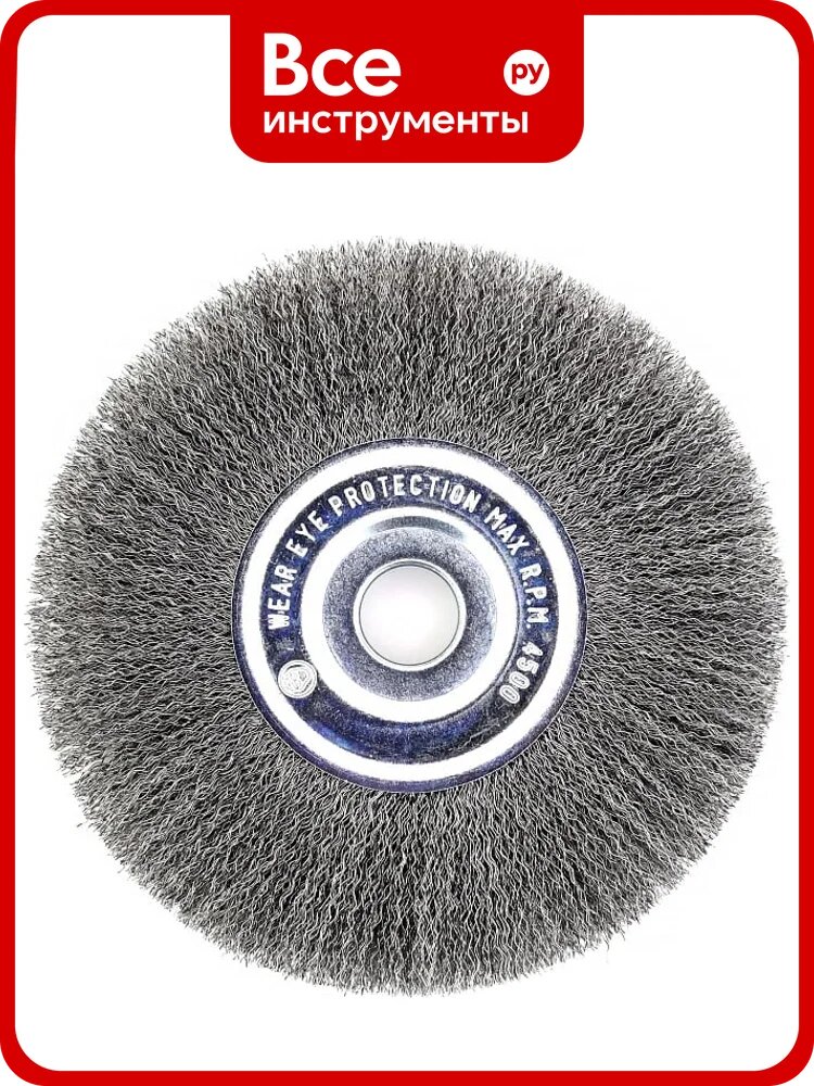 Щетка дисковая EuroBrush (175х22.2 мм) для УШМ осборн 13-107 EB-MCT6, стальная плоская насадка, для металла и дерева