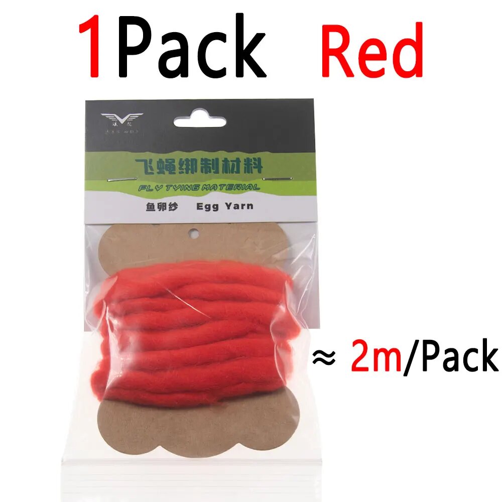 Bimoo Яичная пряжа для вязания мух 1Pack Red