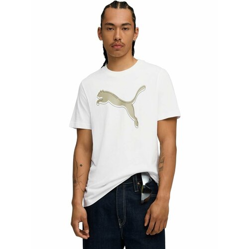 фото Футболка спортивная puma graphic cat logo tee, размер l, белый