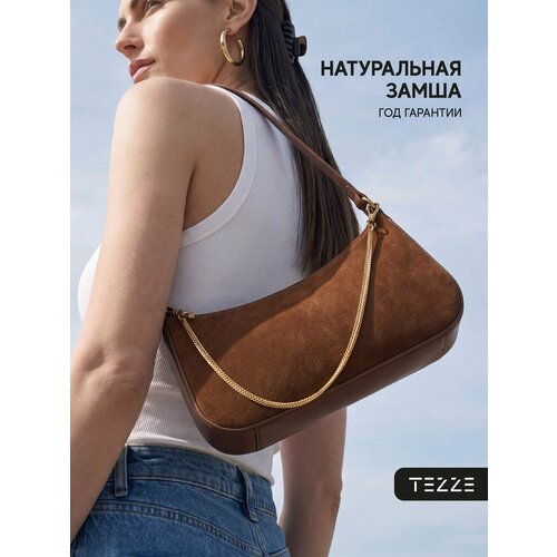 фото Сумка багет tezze, коричневый крайола
