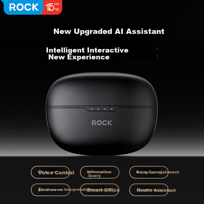 ROCK AI голосовое управление костная проводимость беспроводные наушники Bluetooth 5.4 открытый ушной шумоподавление для