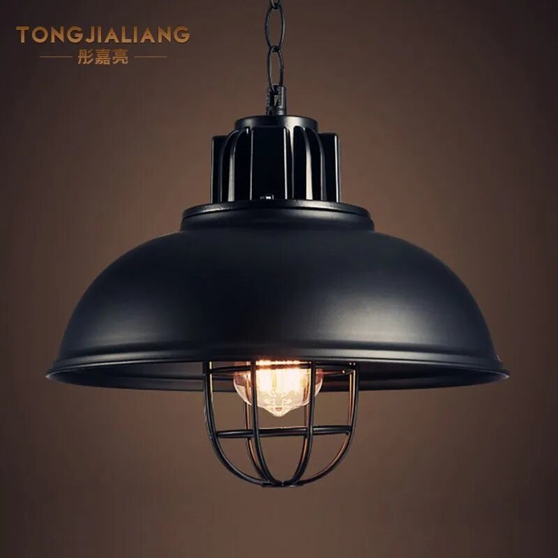 Подвесная люстра TONGJIALIANG 33 Вт, черный цвет, светодиодная лампа, стиль лофт для гостиной — фото 1
