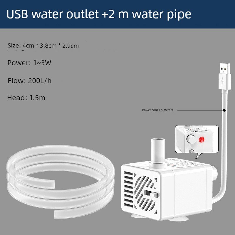 USB автоматическое отключение белый водяной насос с 2м шлангом для питомца