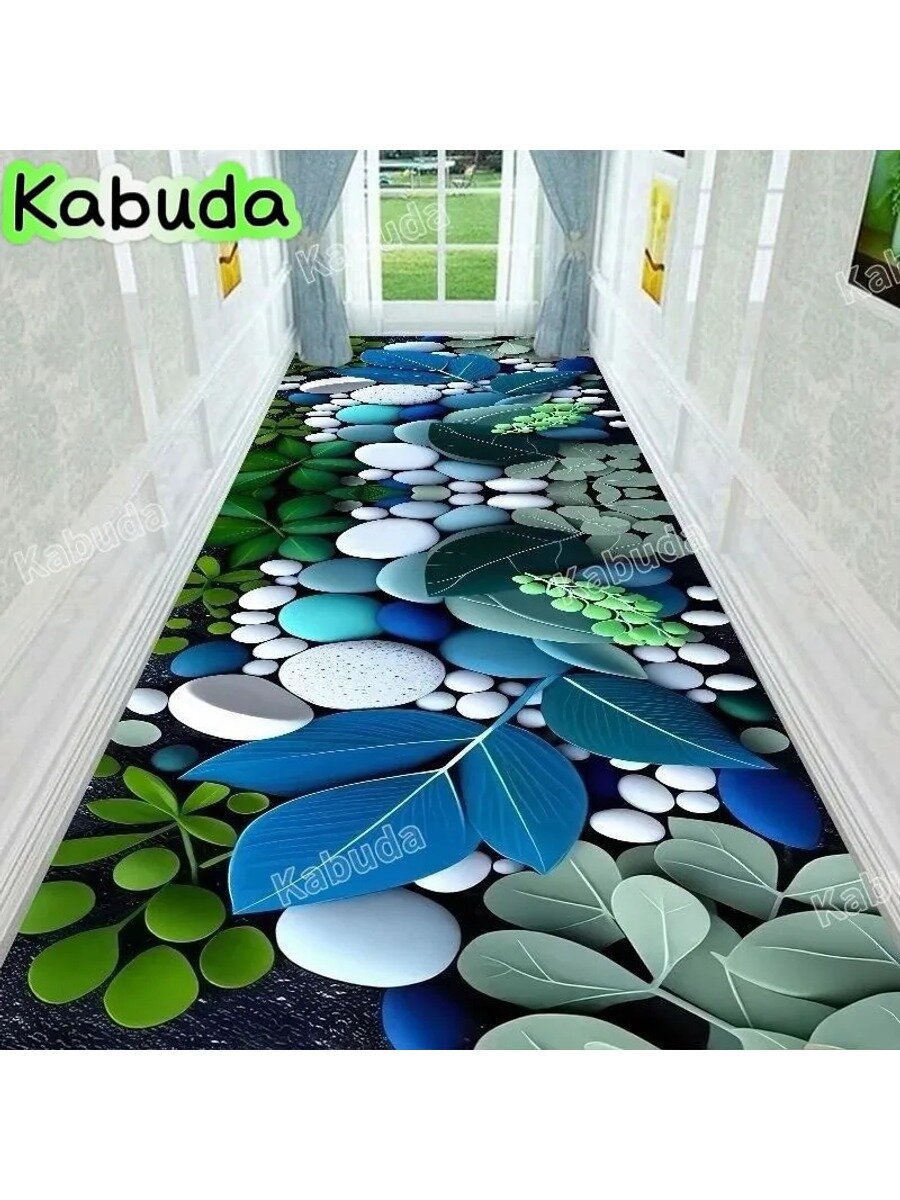 Ковер безворсовый 100x270 см, прямоугольный, основа войлок, 3D-эффект, Джунгли