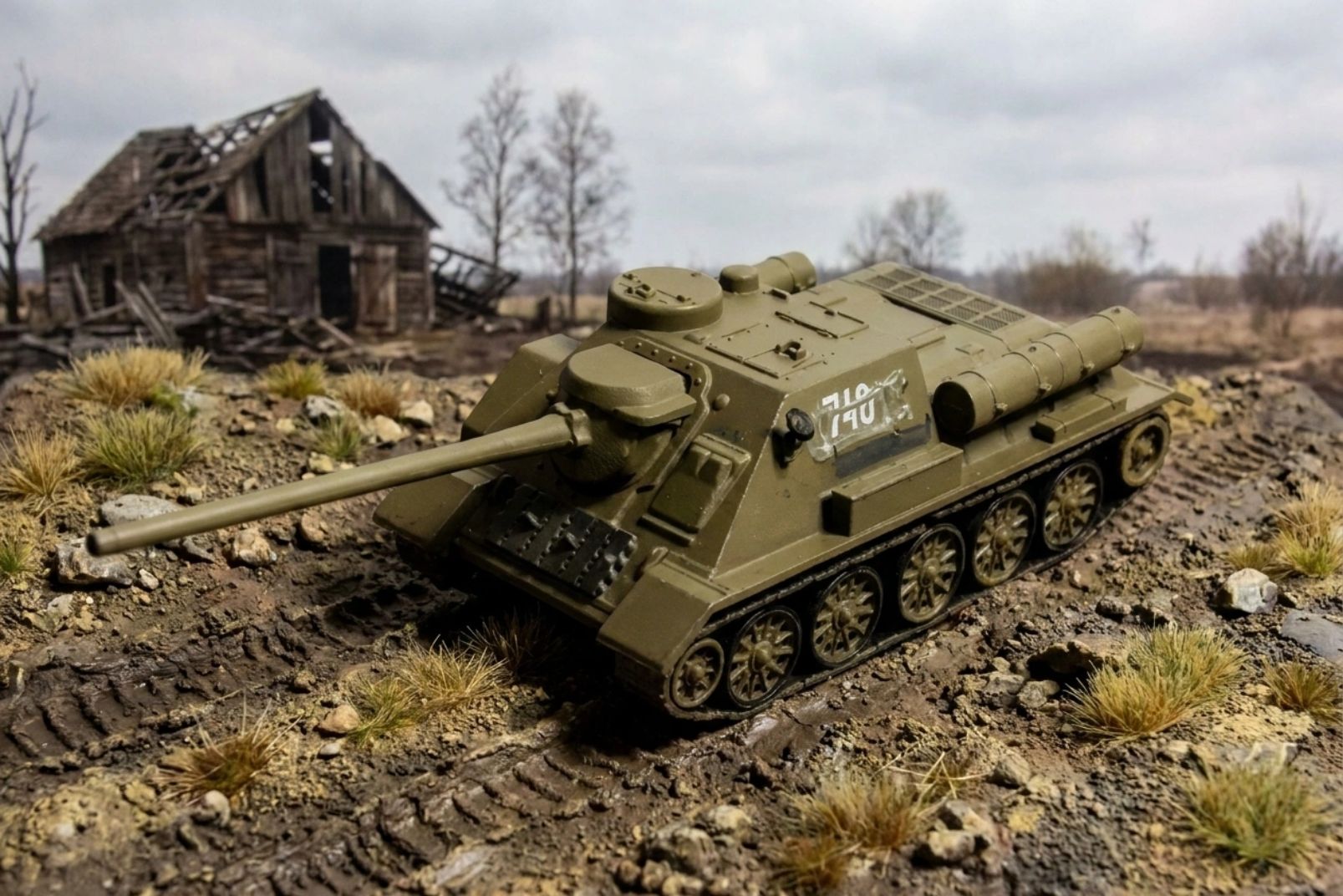 Масштабная модель 1/72, противотанковая СУ-100