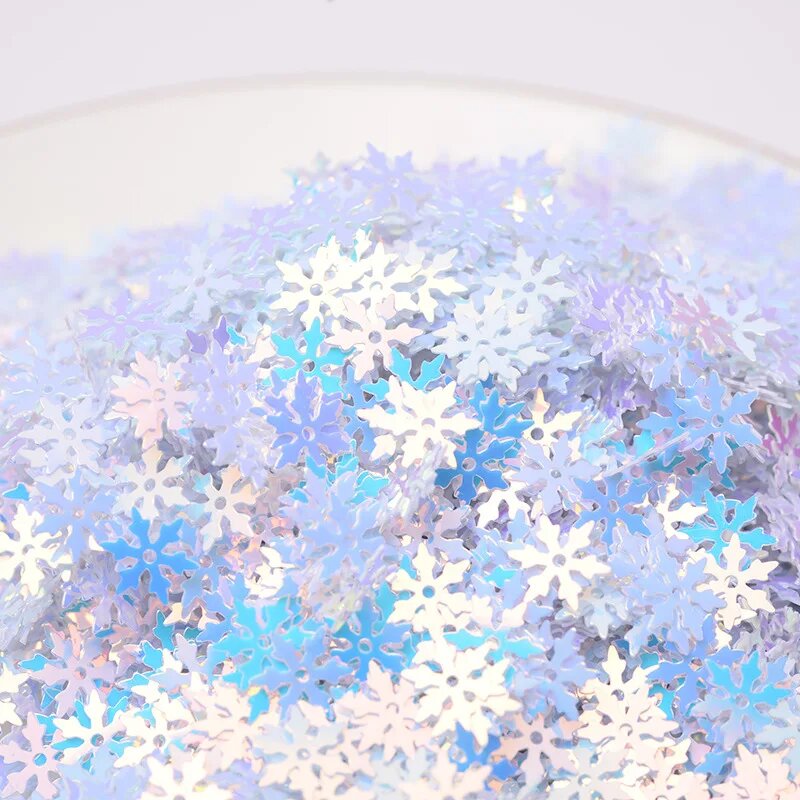 ПВХ блестки снежинки 9 мм 500g, 0510 white
