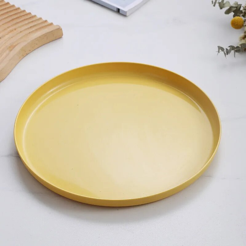 Пластиковые тарелки из пшеничной соломы Nordic Желтый, 30.5cm 1pcs, FP yellow