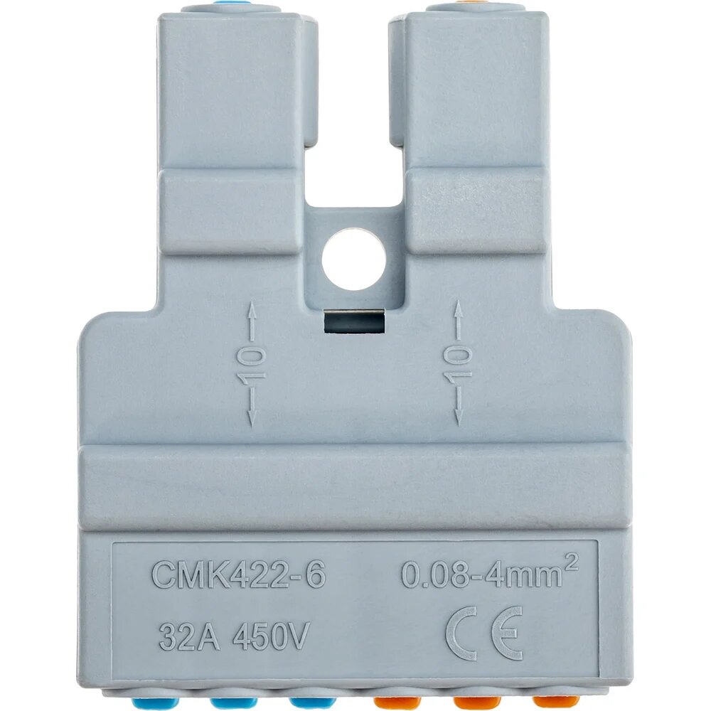 Разветвительная рычажковая клемма duwi CMK-526 PRO 2x6 0.08-4мм2 4шт 26661 1 — фото 1