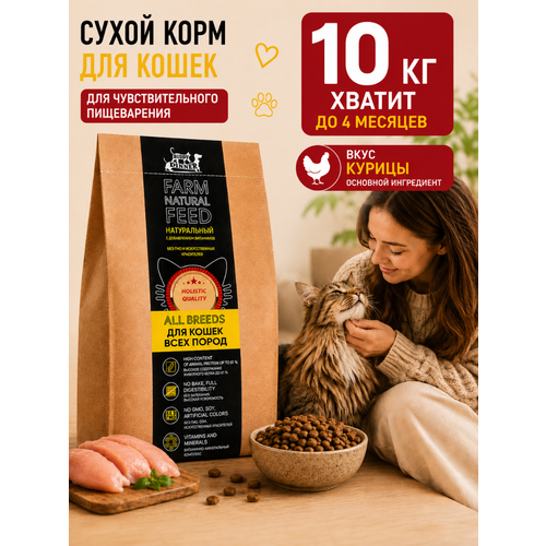 фото Корм сухой для кошек с курицей 10 кг, buddy dinner gold line холистик класса гипоаллергенный