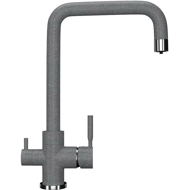 Смеситель для кухни Ulgran Classic U-019-342 графит, с краном для питьевой воды, рычажный, латунь