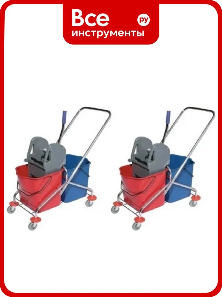 Тележка 2х-ведерная ACG 2 х 25л с отжимом, база хром, комплект (2 шт/кор) 1021164
