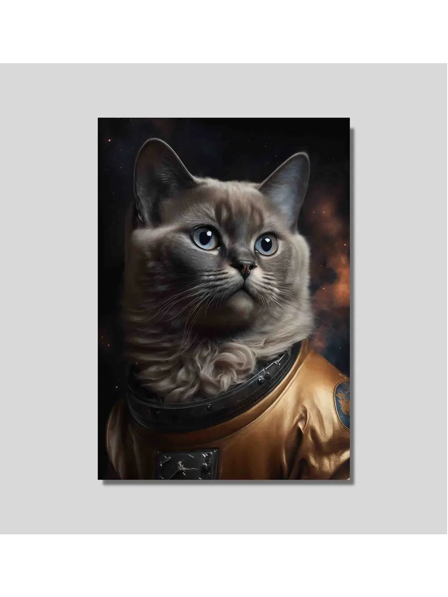 Бирманская кошка-космонавт 2, Плакат 30x42см