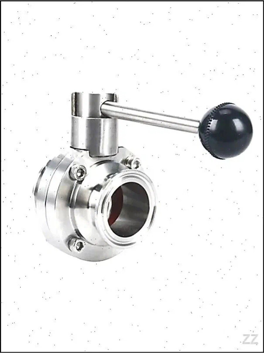 Кран бабочка кламп 2 дюйма нержавеющей стали AISI 304(64MM), Материал корпуса Нержавеющая сталь